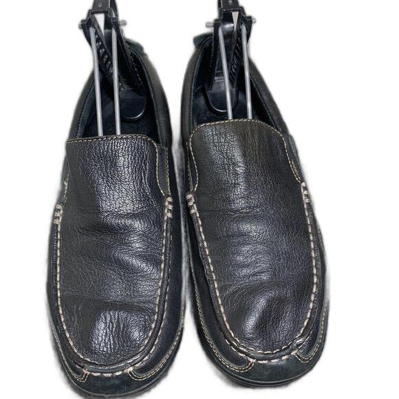Cole Haan C03557 Tucker Venetian Men Black Driving Leather Slip On Size 8W - Picture 2 of 10
